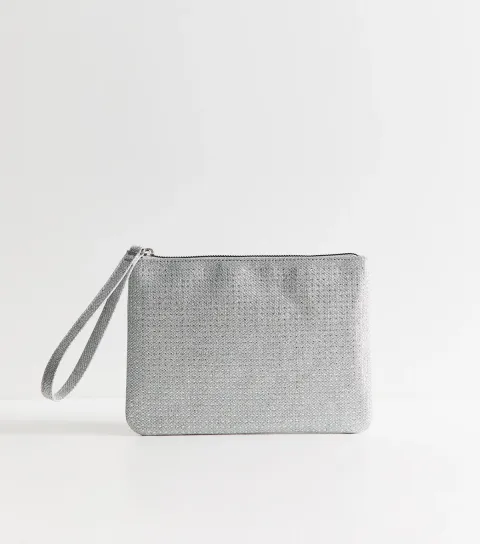 New Look Silver Rhinestone Embellished Pouch