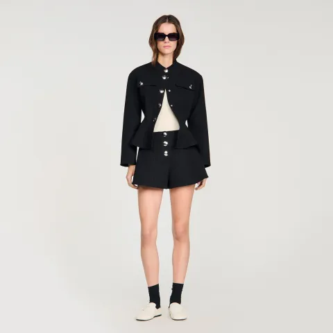 Press-stud flared shorts
