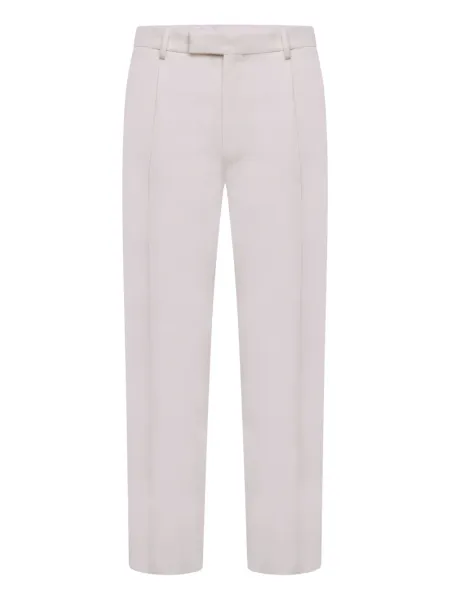 Men Pressed-Crease Tailored Trousers White