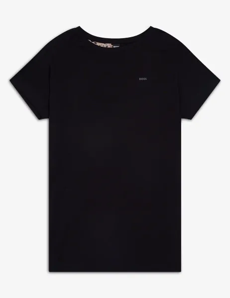 Logo Crew Neck Nightshirt Black