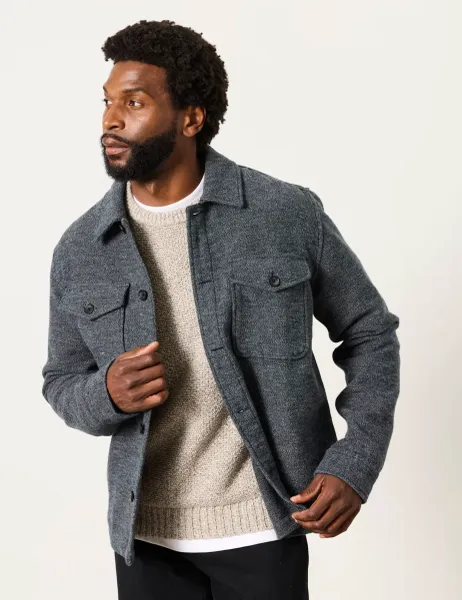 FatFace Pure Cotton Overshirt Dark Grey