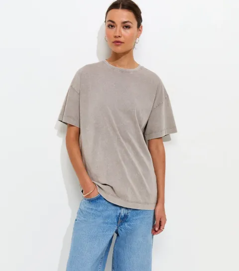 Women's Light Brown Oversized T-Shirt