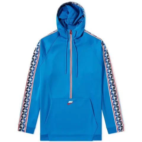 Taped Poly Half Zip Hooded Sweat