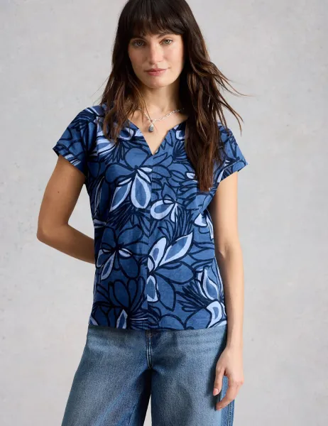White Stuff Pure Cotton Floral Print T-Shirt