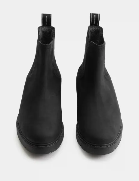 Marks & Spencer Nubuck Waterproof Chelsea Boots Black