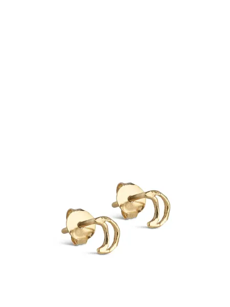 Enamel Copenhagen 18kt Gold-Plated Organic Moon Stud Earrings
