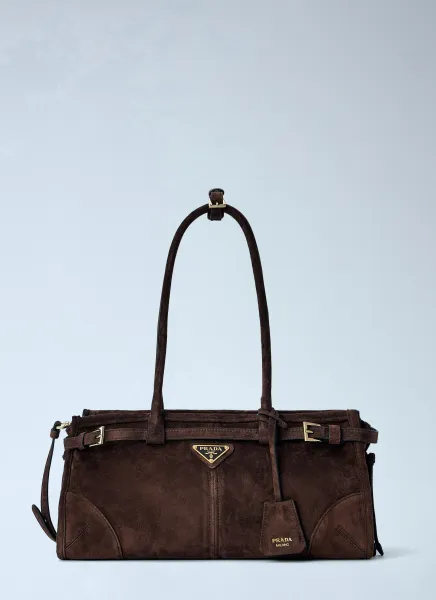 Prada Medium Bonnie Suede Leather Handbag