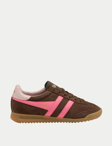 Gola Torpedo Suede Colour Block Trainers Brown Mix