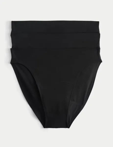 Marks & Spencer 3 Pack No VPL Period Bikini Knickers Black