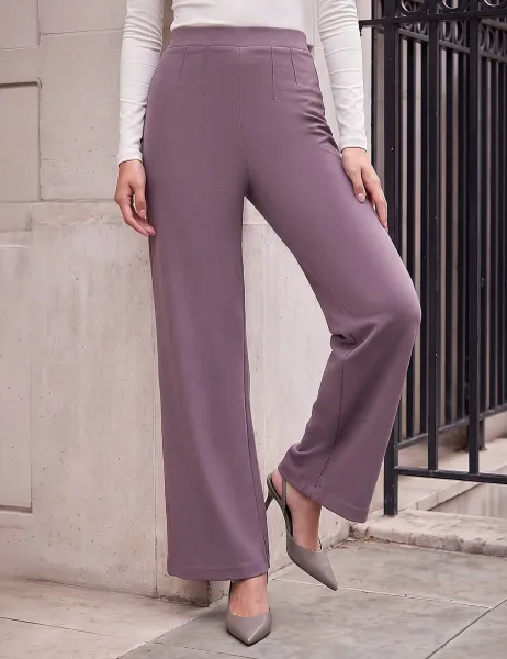 Roman Petite Ponte Wide Leg Trousers Taupe