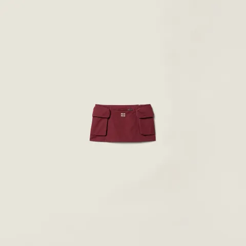 Washed poplin miniskirt
