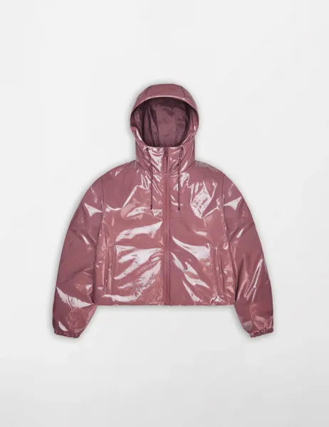 Rains Lohja Waterproof Cropped Rain Jacket Dark Pink