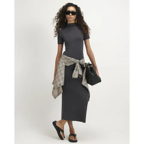 River Island Grown On Neck Column Maxi Dress