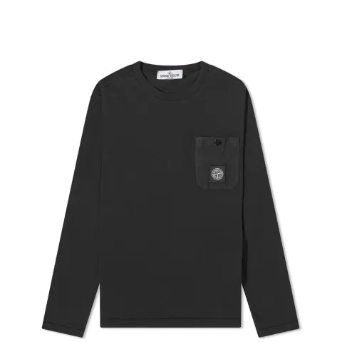 Long Sleeve Patch Logo Pocket T Shirt