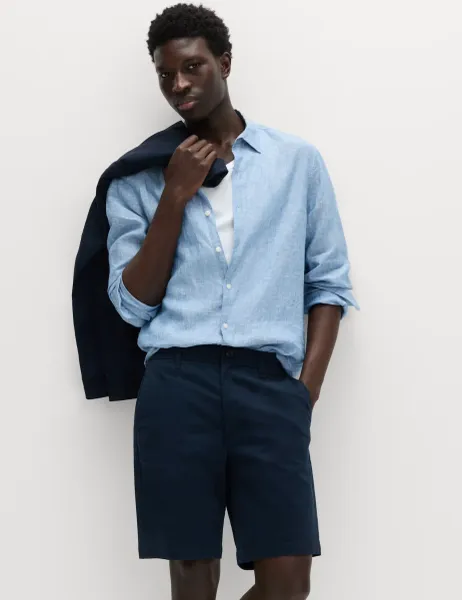 Marks & Spencer Regular Fit Stretch Chino Shorts Navy