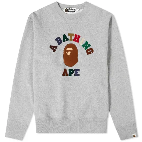 College Applique Relaxed Crew Sweat