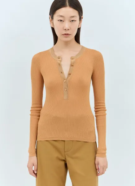 Knitted Henley Sweater