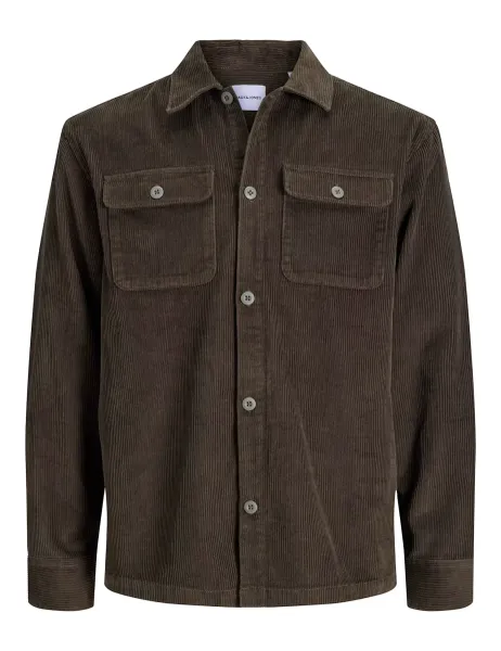 Jack & Jones Pure Cotton Cord Overshirt Brown