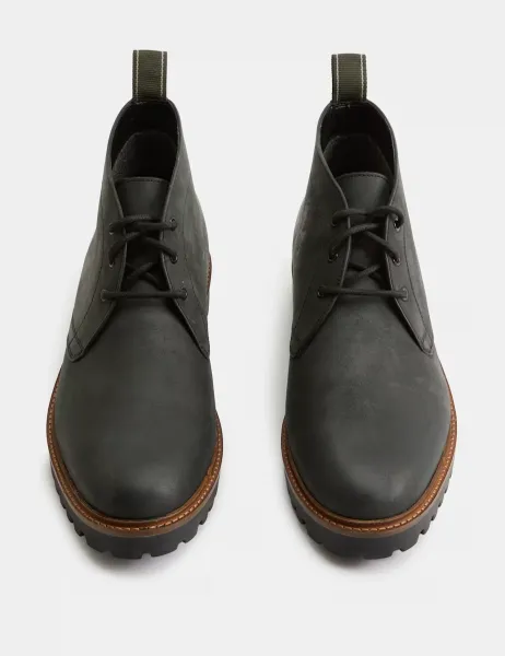 Marks & Spencer Gum Sole Cleated Chukka Boots Black
