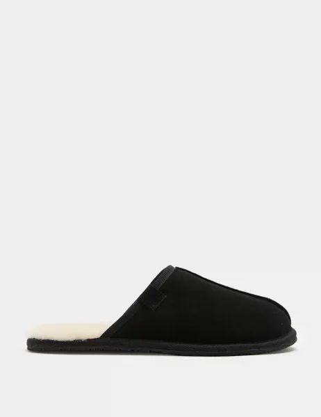Marks & Spencer Suede Mule Slippers with Freshfeet Black