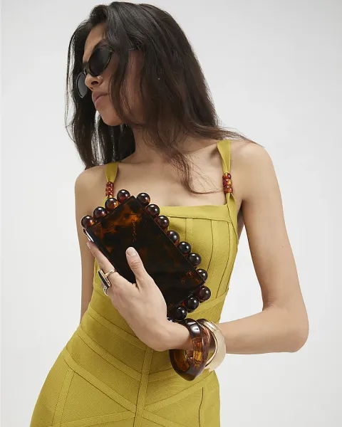 River Island Tortoiseshell Ball Clutch Bag