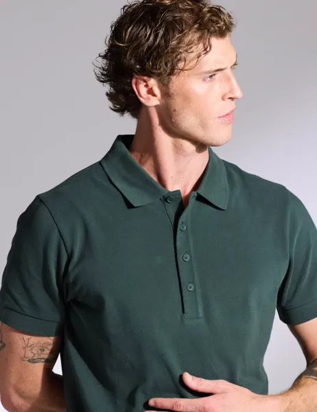 Pure Cotton Textured Polo Shirt Dark Green