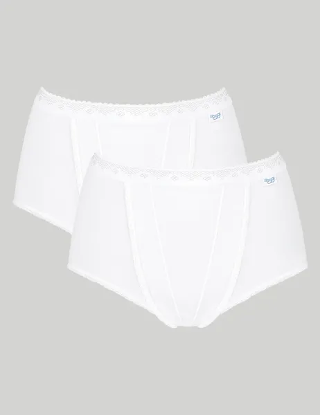 Sloggi 2 Pack High Waisted Control Maxi Full Briefs White