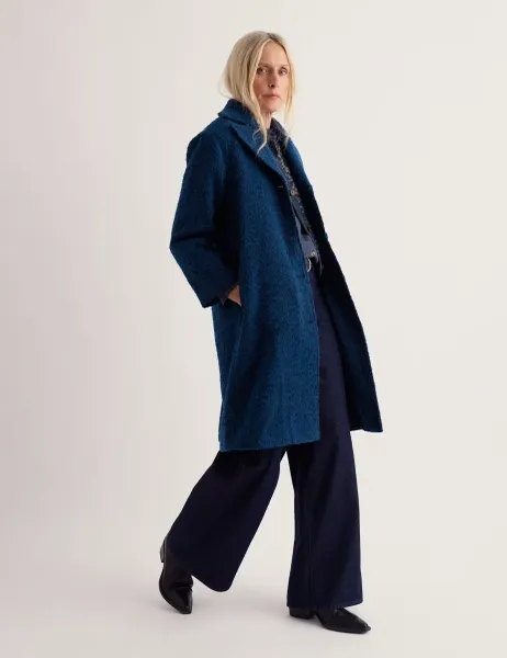 Seasalt Cornwall Wool Rich Textured Single Breasted Longline Coat