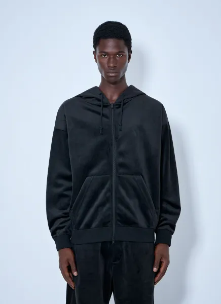 Zip-Up Hoodie with Ribbed Trims