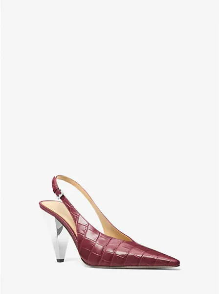 Electra Crocodile Embossed Leather Slingback Pump