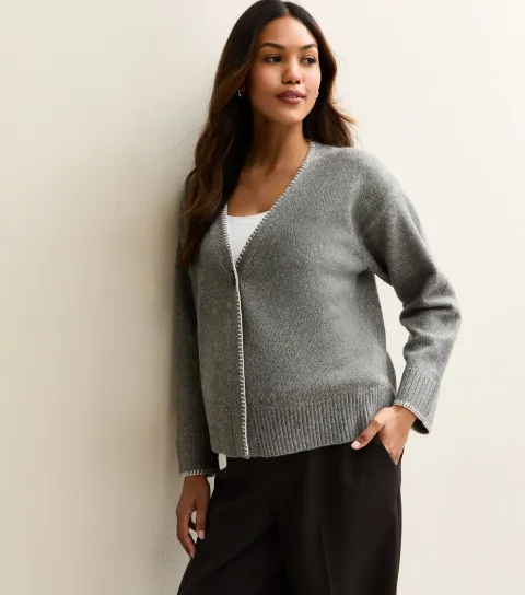 Women's Maternity Mid Grey Single Button Cardigan