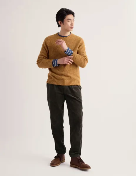 Seasalt Cornwall Merino Wool Rich Flecked Crew Neck Jumper Yellow