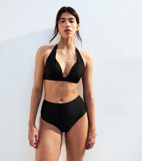 Women's Mix and Match Black High Waisted Bikini Bottoms