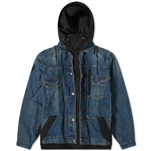 Denim Hooded Coat