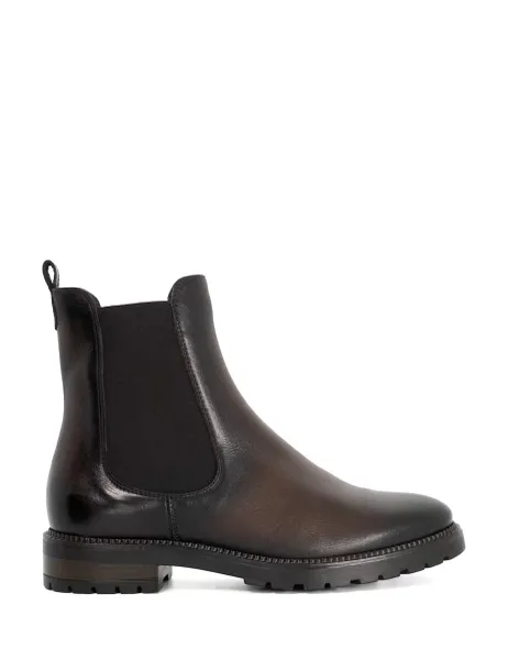 Dune London Leather Chelsea Ankle Boots Brown