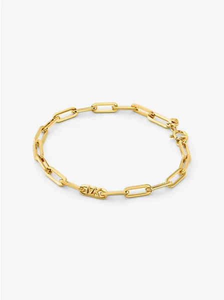 Precious Metal-Plated Sterling Silver Chain-Link Bracelet