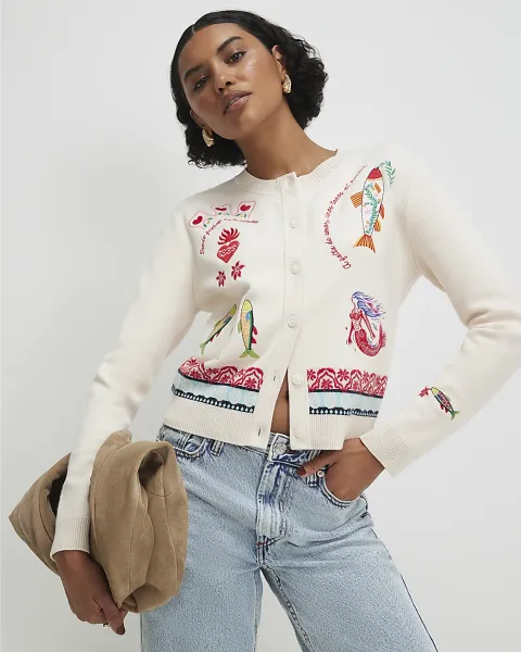 River Island Fun Embroidered Cardigan