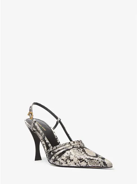Haisley Snake Embossed Leather Slingback Pump