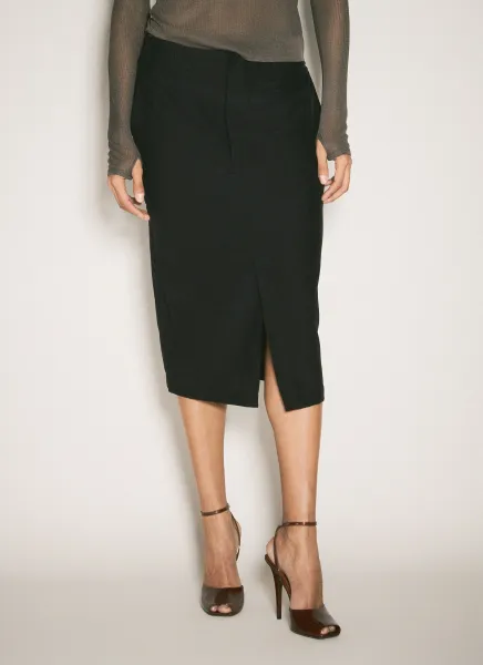 Silk Pencil Skirt