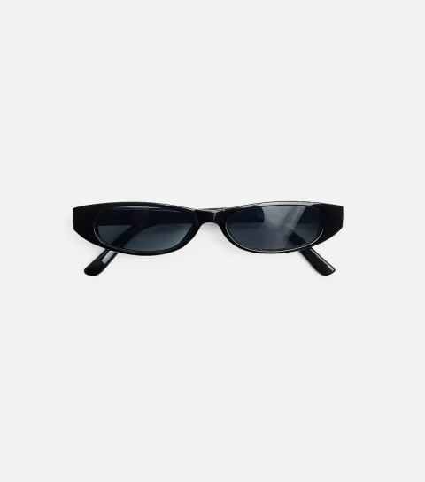 Black Skinny Cat Eye Sunglasses