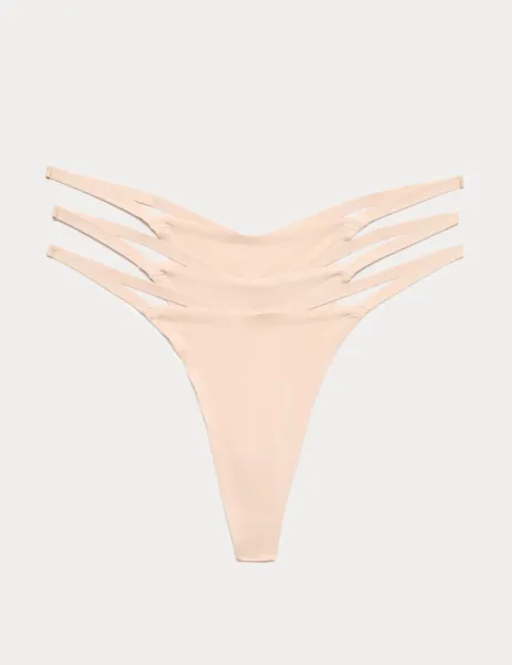 Body by M&S 3 Pack Body Invisibles No VPL G-String Thongs Opal