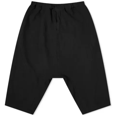 Comme des Garcons Black Wool Serge Garment Washed Shorts