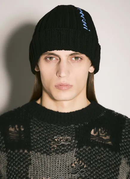 Logo Intarsia Beanie Hat