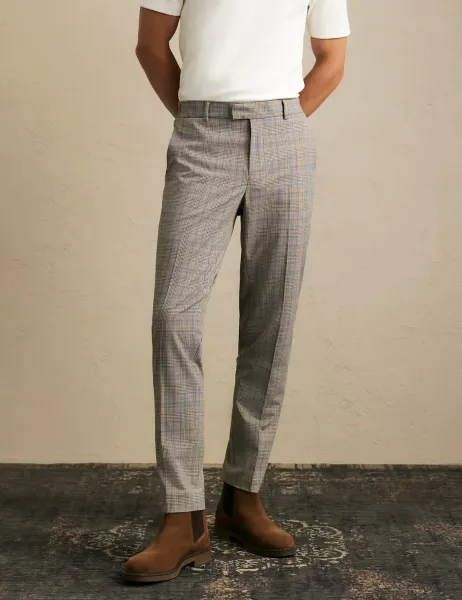 River Island Skinny Fit Check Suit Trousers Grey Mix