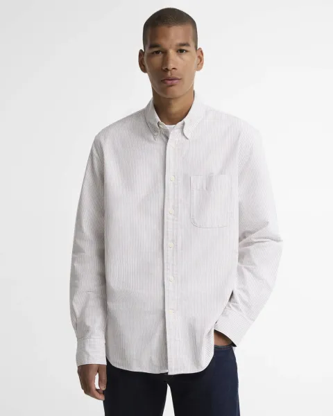 Striped Authentic-Fit Long-Sleeved Shirt