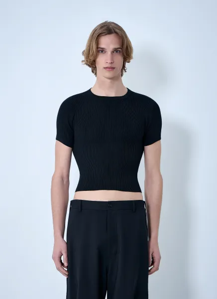 Ribbed Knit Cropped Top