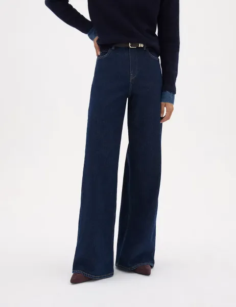 HUSH Nessa Cotton Rich Wide Leg Jeans Blue