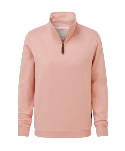 Schöffel Country Sennen Cove Quarter Zip Sweatshirt - Pale Ros