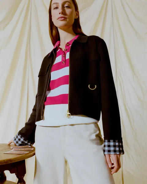 Paul Smith Loves Barbour Whitby Knitted Zip Through Cardigan