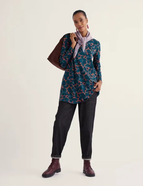 Seasalt Cornwall Printed Notch Neck Long Sleeve Relaxed Fit Tunic